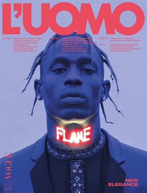 Travis Scott in L'Uomo Vogue wearing Saint 